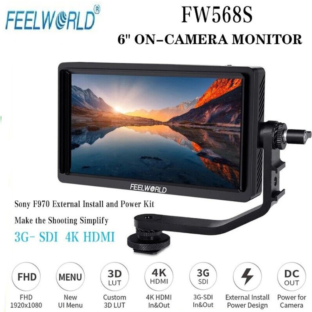 FEELWORLD FW568S 6″ DSLR Camera Field Monitor 3G SDI 4K HDMI 3D LUT Full HD IPS