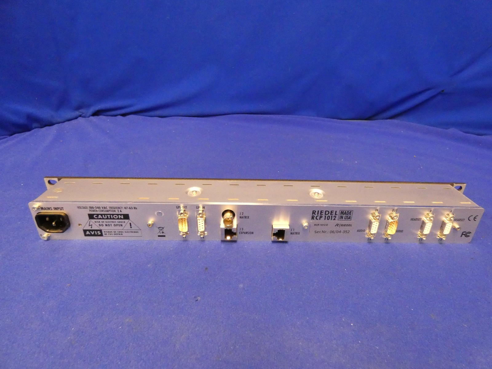 Riedel RCP 1012E Intercom Panel for Artist Intercom, Made in USA