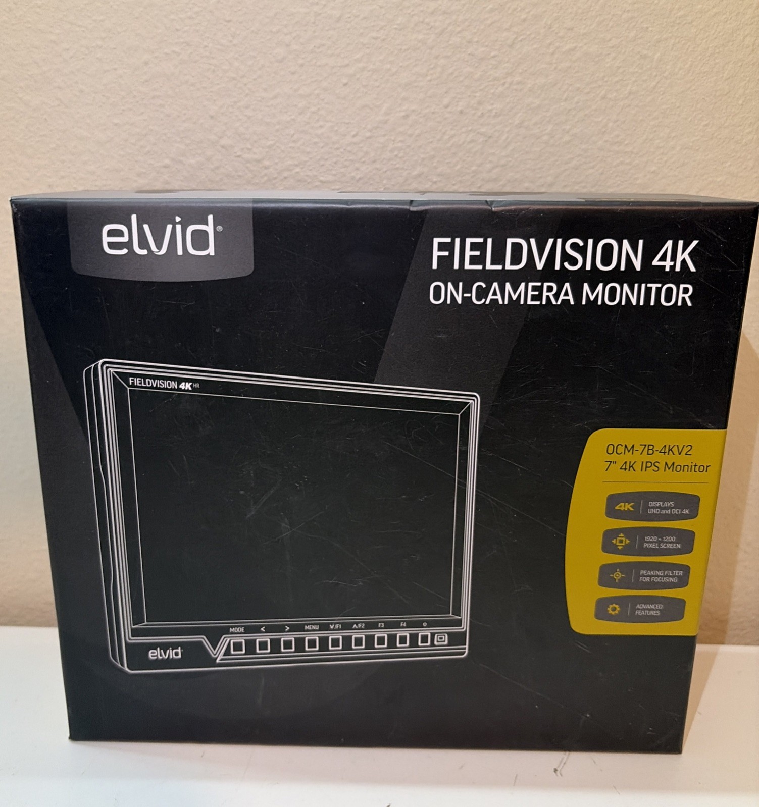 Elvid FieldVision 4K OCM-7B-4KV2 7″ On-Camera Monitor HDMI w/ Mount WORKING