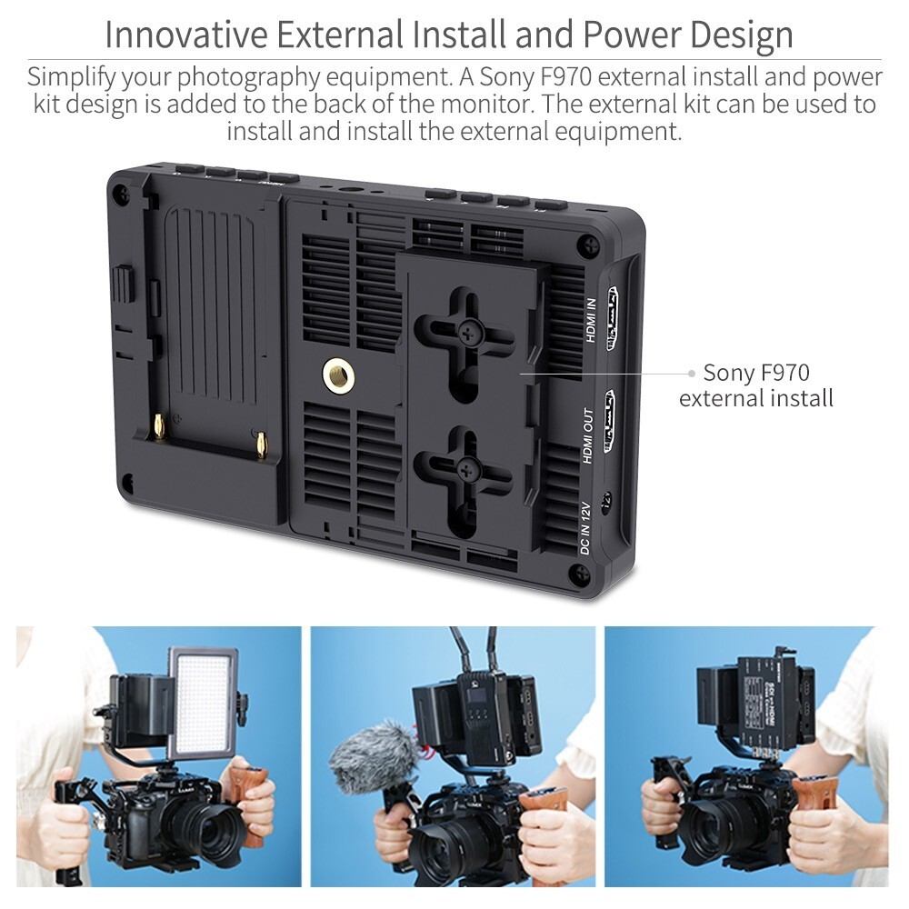 FEELWORLD F5 PRO V4 6 inch DSLR Camera Field Monitor Touch Screen 3D LUT 4K HDMI