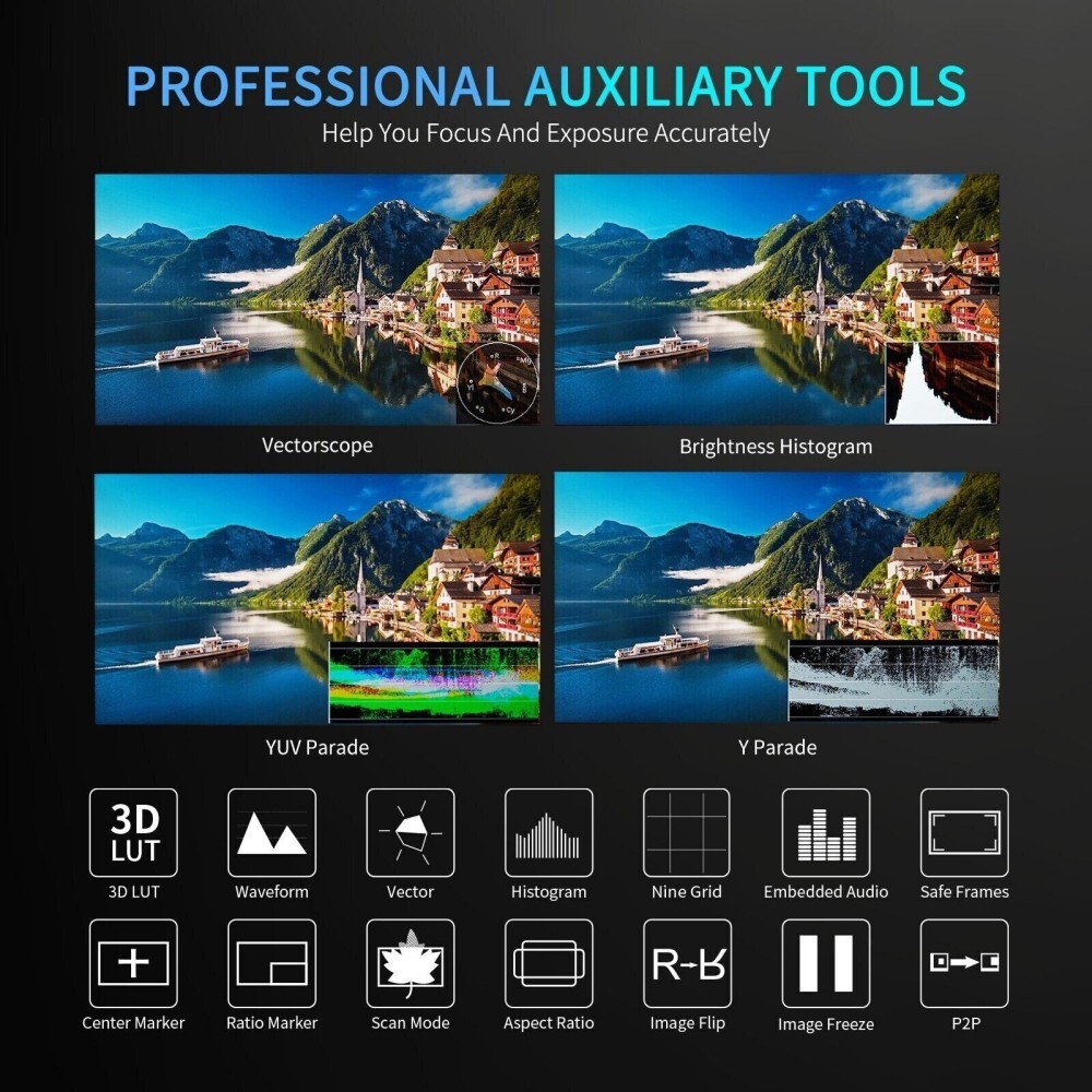 FEELWORLD LUT5E 5.5″ Touch Screen Field Monitor 1600nit 4K HDMI For DSLR Cameras