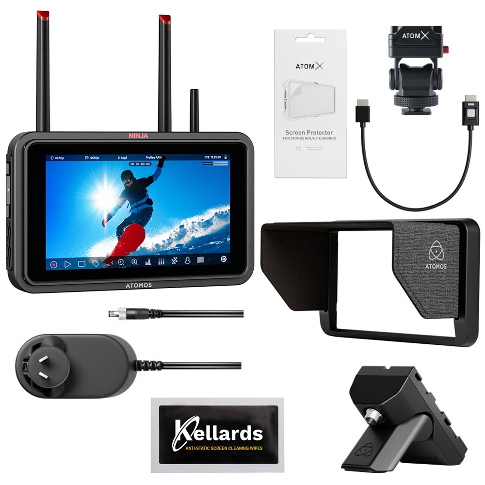 Atomos Ninja TX 5.2″ HDR Monitor/Recorder Bundle with Creator Kit & Wipes