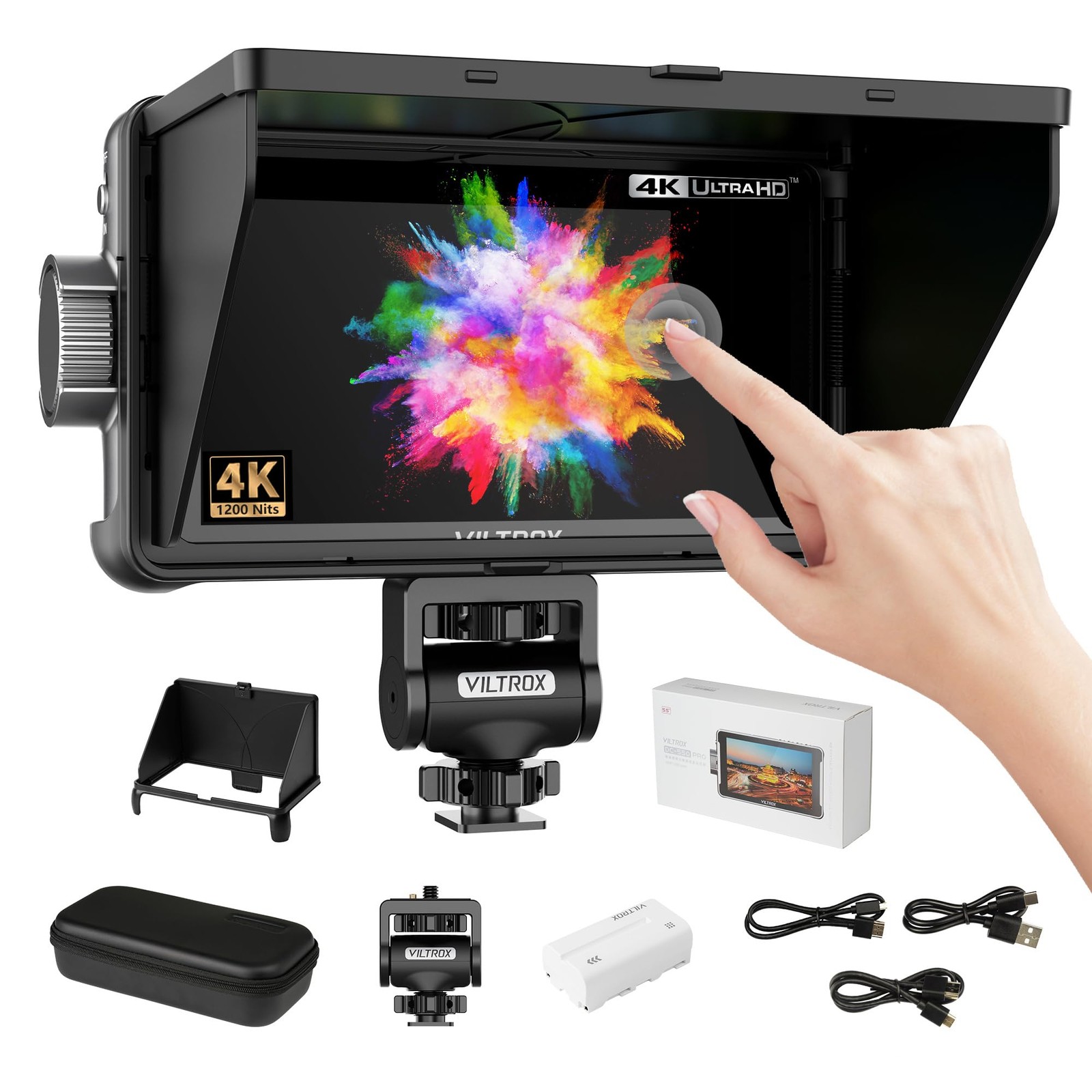 VILTROX DC-550 Pro 5.5 Inch Touchscreen Camera Field Monitor, 4K HDMI, 1200 nits