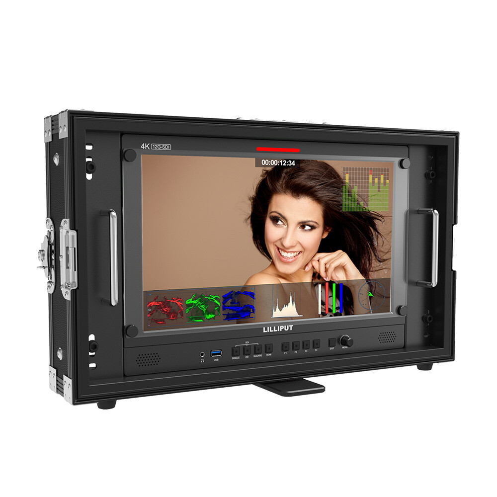 Lilliput 15.6 ” Q15-ABBP 12G-SDI HDMI 2.0 In&out Broadcast Moniteur + Étui + Or
